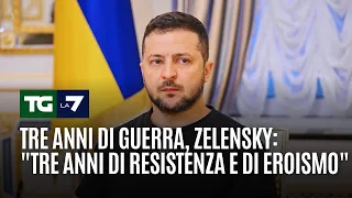 Tre anni di guerra, Zelensky: &quot;Tre anni di resistenza e di eroismo&quot;