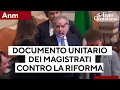 CRITICA LIMITED - I magistrati approvano un documento unitario: "Convergenza sulla critica. Riforma pericolosa"