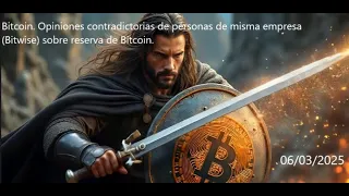 BITCOIN Bitcoin. Opiniones contradictorias de personas de misma empresa (Bitwise) sobre reserva de Bitcoin.