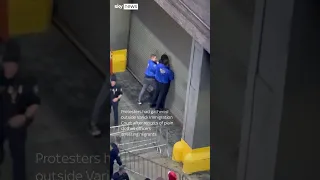 Police and protesters clash in New York