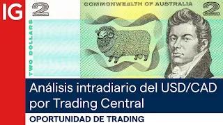 USD/CAD Análisis intradiario del USD/CAD por Trading Central | Oportunidad de trading