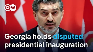 New Georgian president sworn in as predecessor says he is not legitimate leader | DW News