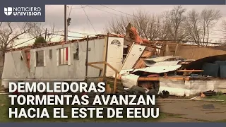 Imágenes de la devastación que dejan tormentas en EEUU: más de 100 millones de personas en alerta