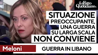 SCALA Meloni: &quot;Una guerra su larga scala in Libano non conviene a nessuno. Situazione preoccupa&quot;