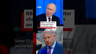 BBC&#39;s Steve Rosenberg challenges Putin on his 25 years in power in Russia. #Russia #Putin #BBCNews