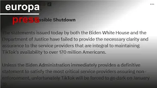 TikTok alega que dejará de funcionar en EEUU a menos que Biden haga una declaración &quot;clara&quot;