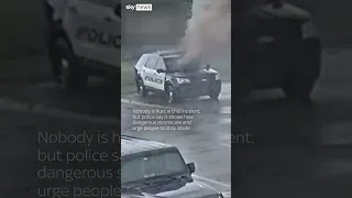 Police car struck by lightning in Oklahoma