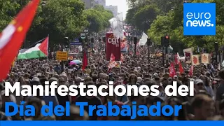 DIA Decenas de miles de personas participaron en las marchas del Día del Trabajador en toda Europa