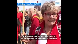 Más de 100.000 personas marchan en La Haya por Gaza.