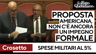 Spese militari al 5%, AvS vs Crosetto: &quot;Non ci sono impegni formali&quot;. &quot;Non fate gioco delle 3 carte&quot;