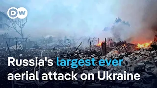 Russia&#39;s largest aerial attack on Ukraine kills 12 people | DW News