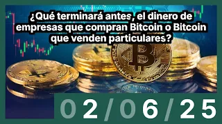 BITCOIN ¿Qué terminará antes, el dinero de empresas que compran Bitcoin o  Bitcoin que venden particulares?