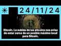 Bitcoin. La subida de las altcoins nos avisa de estar cerca de un posible máximo local para Bitcoin.