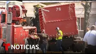 EN VIVO: Un camión choca contra la sede de un establecimiento educativo en Massachussets