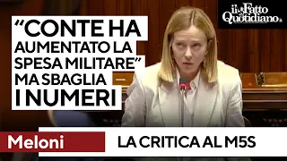 CRITICA LIMITED Meloni critica il M5S sulle armi. &quot;I numeri non mentono&quot; ma li sbaglia