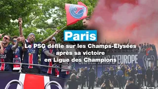 Le PSG remonte les Champs-Élysées pour fêter sa victoire en Ligue des Champions • FRANCE 24