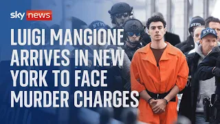 Outside court as Luigi Mangione arrives in New York to face murder charges