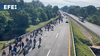 Nueva caravana migrante se encuentra con el bloqueo de las autoridades en el sur de México