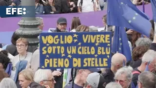 Unas 50.000 personas se manifestaron en Roma para relanzar la idea de Europa