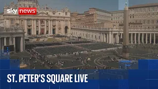 St Peter&#39;s Square live after the death of Pope Francis