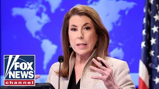 State Department spokesperson Tammy Bruce holds a briefing