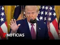 Trump responde preguntas de los medios desde Nueva Jersey