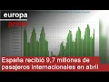 España recibió 9,7 millones de pasajeros internacionales en abril, un 9,5% más que en 2024