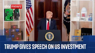 Donald Trump gives US investment speech as economy shrinks