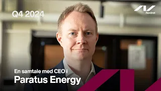 ENERGY En samtale med CEO i Paratus Energy