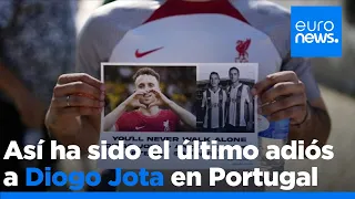 Miles de personas se reúnen para dar el último adiós a Diogo Jota y André Silva en Gondomar
