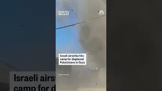 BLAST Huge blast after Israeli airstrike hits displacement camp in Gaza