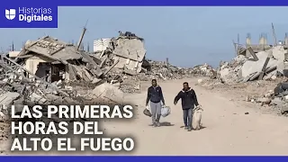 Tres rehenes liberadas y el duro regreso de muchos a casa: las primeras horas del alto el fuego