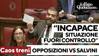 Caos treni, opposizioni contro Salvini: &quot;Un disastro, situazione fuori controllo&quot;. M5s: &quot;Si dimetta&quot;