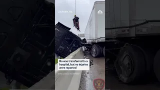 Driver rescued from truck dangling over Kentucky bridge
