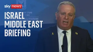 Watch live: Israel government briefing on Middle East conflict