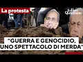 Un tappeto pieno di letame davanti alla Scala: "La guerra e il genocidio, uno spettacolo di merda"