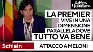 Schlein vs Meloni: &quot;Vive in una dimensione parallela dove tutto va bene. Ma dilaga il nulla&quot;