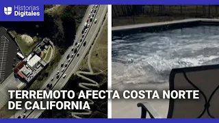 Piscinas desbordadas y tráfico en las autopistas por el sismo de magnitud 7 en California