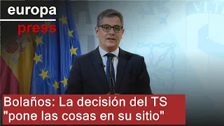 S&U PLC [CBOE] Bolaños asegura que la decisión del TS &quot;pone las cosas en su sitio&quot; y la causa se irá apagando