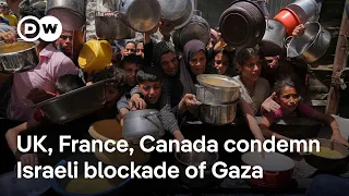 Israel lets 5 food trucks trickle into Gaza amid int&#39;l scrutiny over starvation | DW News