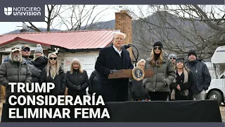 Trump dice que podría deshacerse de FEMA durante visita a víctimas del huracán Helene