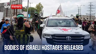 Hamas release the bodies of four Israeli hostages in exchange for Palestinian prisoners