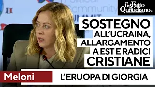 RADICI Allargamento a Est, sostegno all&#39;Ucraina e radici cristiane. Il futuro dell&#39;Europa secondo Meloni