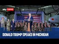 Donald Trump delivers remarks to the Michigan National Guard