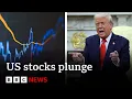 US stocks and dollar plunge as Donald Trump attacks Fed chair Jerome Powell | BBC News