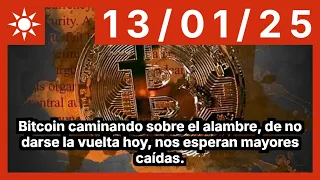 BITCOIN Bitcoin caminando sobre el alambre, de no darse la vuelta hoy, nos esperan mayores caídas.