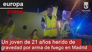 Un joven de 21 años herido de gravedad por arma de fuego en Madrid