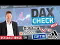 DAX-Check LIVE: About You, Adidas, Alzchem, Carl Zeiss, Evotec, GFT, Kontron, Talanx, TUI, Zalando