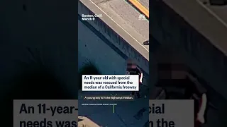 11-year-old with special needs rescued from California highway median