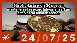BITCOIN Bitcoin. Hasta el día 30 pueden mantenerse las expectativas altas. Las altcoins ya tocaron techo.